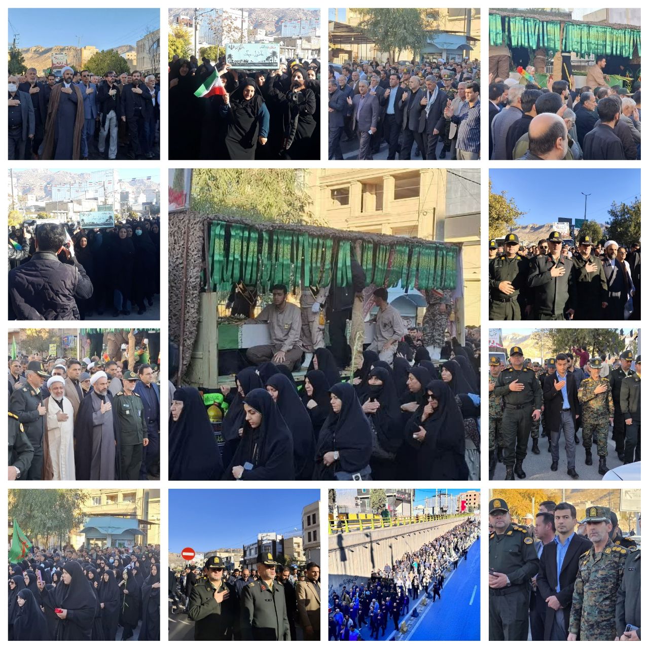 گزارش تصویری تشییع پیکرهای چهار شهید گمنام در ایلام