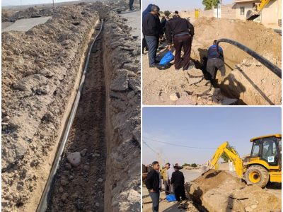 پایان عملیات تعویض شبکه آب در روستای تم‌تم‌آب دهلران