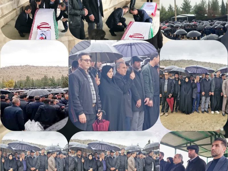 پیکر شش شهید حمله هوایی در ایوان تشییع شد