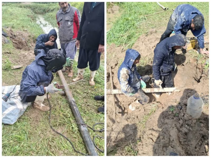 ترمیم خطوط انتقال آب چهار روستای آبدانان با موفقیت انجام شد