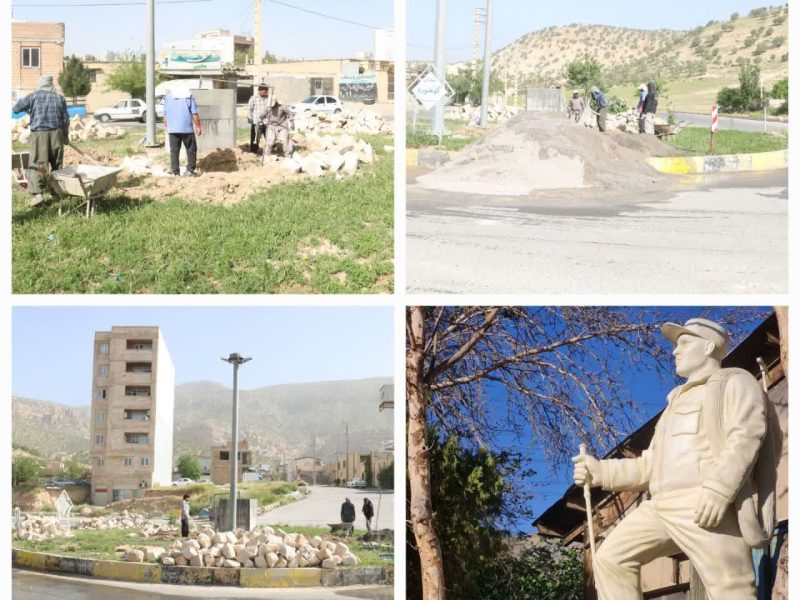 عملیات نصب مجسمه کوهنورد در میدان کوهنورد آغاز شد