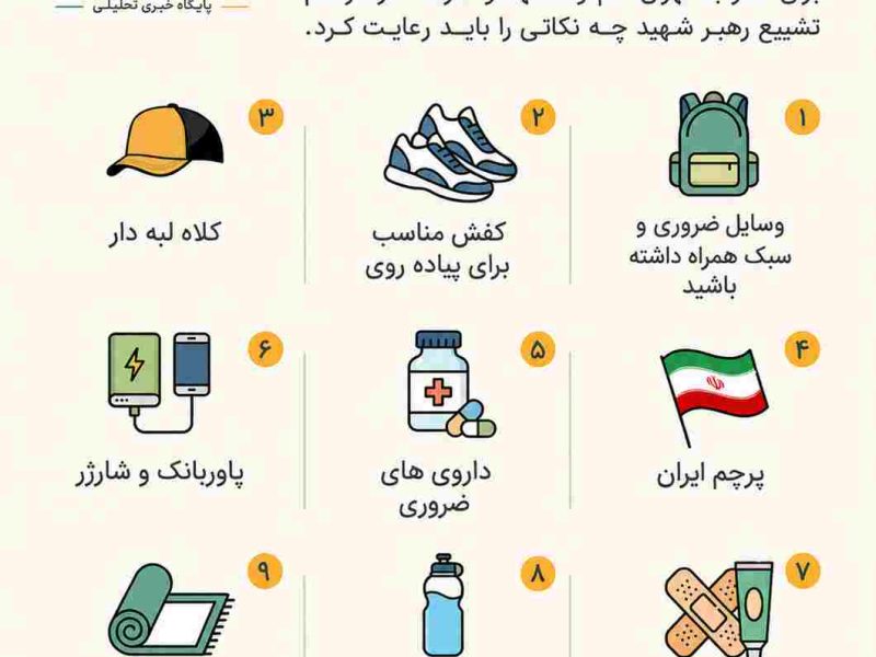 اینفوگرافی/نکات ضروری شرکت در مراسم تشییع رهبر شهید