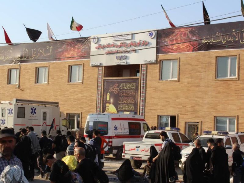 مراجعه بیش از یک هزار و ۲۰۰ زائر به مرکز فوریت‌های پزشکی و خدمات درمانی شهید سلیمانی پایانه مرزی مهران